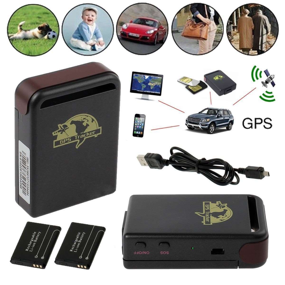 Traceur GPS tracking GPRS GSM SOS voiture animaux auto moto