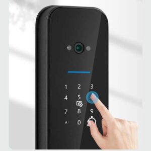 Serrure de porte intelligente Wifi avec caméra biométrique, carte intelligente à empreintes digitales – Image 4