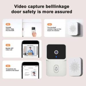 Sonnette vidéo intelligente M8, caméra sans fil avec application – Image 3